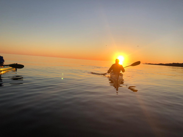 Midnight sun kayaking. Photo
