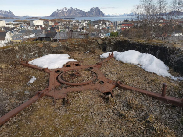 The remains of a cannon position in Svolvær. Photo